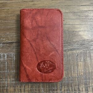 Vintage Buxton Top Grain Cowhide Wallet Snap Closure Red-9 credit cards holder